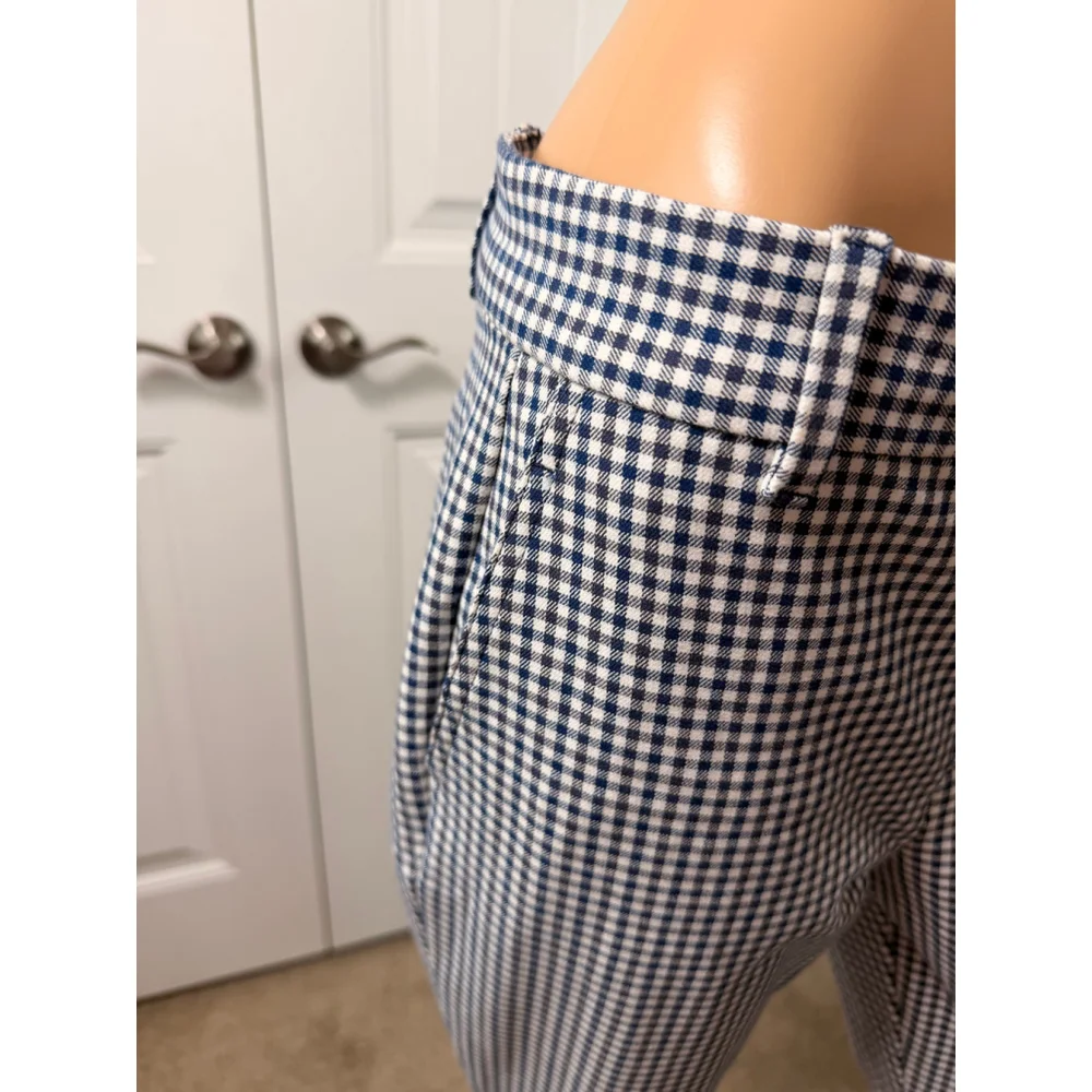 Womens GAP Black White Gingham Signature Skinny Ankle Pants 6 Preppy Cottagecore